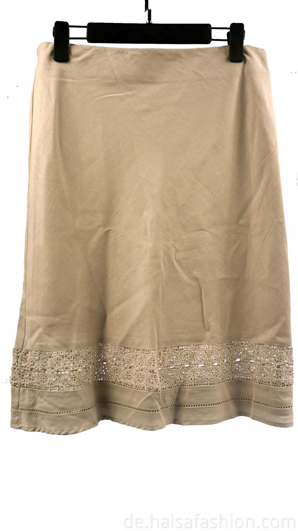 Cream-Colored A-Line Skirt For Ladies